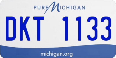 MI license plate DKT1133