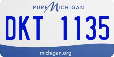 MI license plate DKT1135