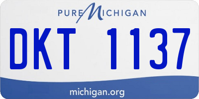 MI license plate DKT1137