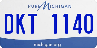 MI license plate DKT1140