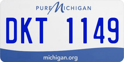MI license plate DKT1149