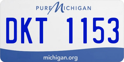 MI license plate DKT1153