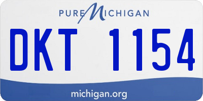 MI license plate DKT1154