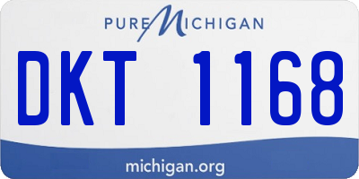 MI license plate DKT1168