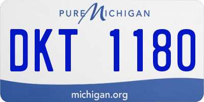 MI license plate DKT1180