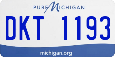 MI license plate DKT1193
