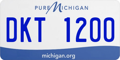 MI license plate DKT1200