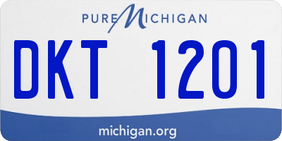 MI license plate DKT1201