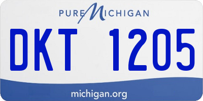 MI license plate DKT1205