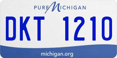 MI license plate DKT1210