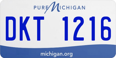 MI license plate DKT1216