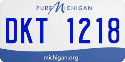 MI license plate DKT1218