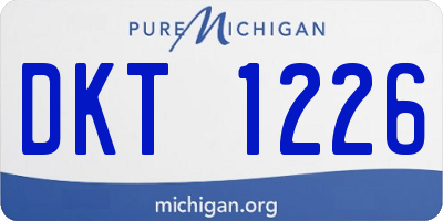 MI license plate DKT1226