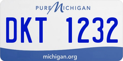 MI license plate DKT1232