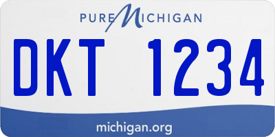 MI license plate DKT1234