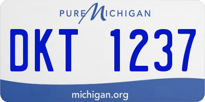 MI license plate DKT1237