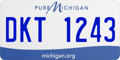 MI license plate DKT1243
