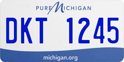 MI license plate DKT1245