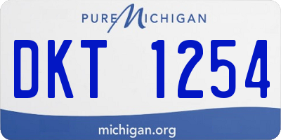 MI license plate DKT1254