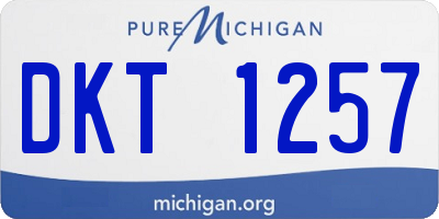 MI license plate DKT1257