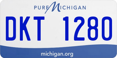 MI license plate DKT1280