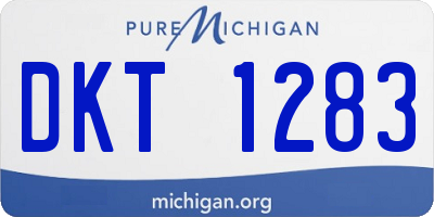 MI license plate DKT1283