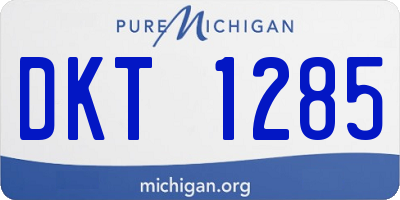 MI license plate DKT1285