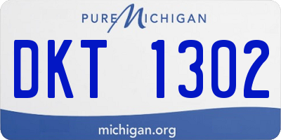 MI license plate DKT1302