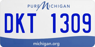 MI license plate DKT1309