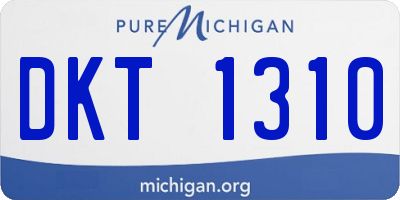 MI license plate DKT1310