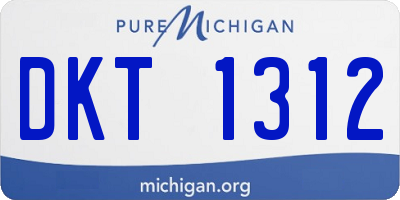 MI license plate DKT1312