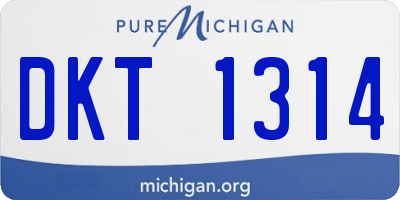 MI license plate DKT1314