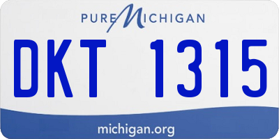 MI license plate DKT1315