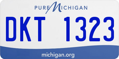 MI license plate DKT1323