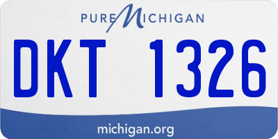 MI license plate DKT1326