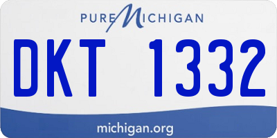 MI license plate DKT1332