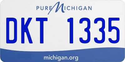 MI license plate DKT1335