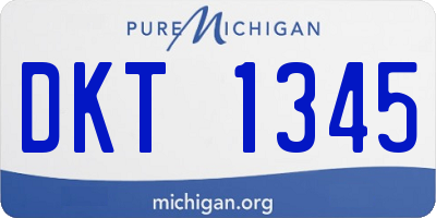 MI license plate DKT1345