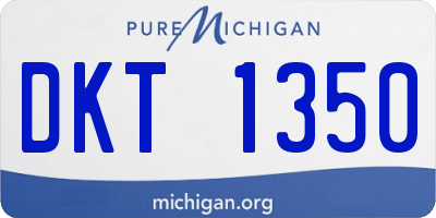 MI license plate DKT1350