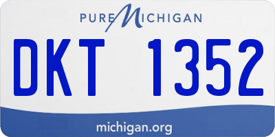 MI license plate DKT1352
