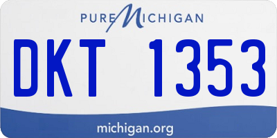 MI license plate DKT1353