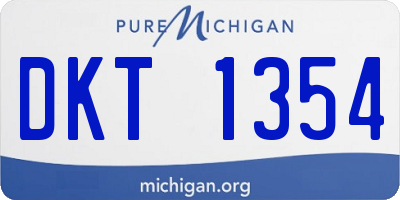 MI license plate DKT1354