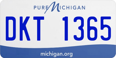 MI license plate DKT1365