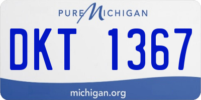 MI license plate DKT1367