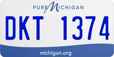 MI license plate DKT1374