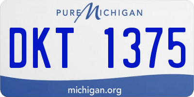 MI license plate DKT1375
