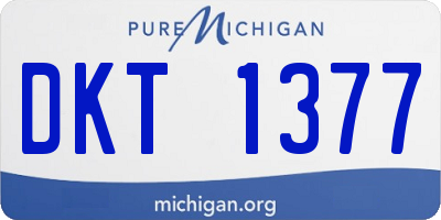 MI license plate DKT1377