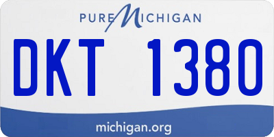MI license plate DKT1380