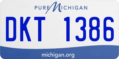 MI license plate DKT1386