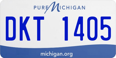 MI license plate DKT1405